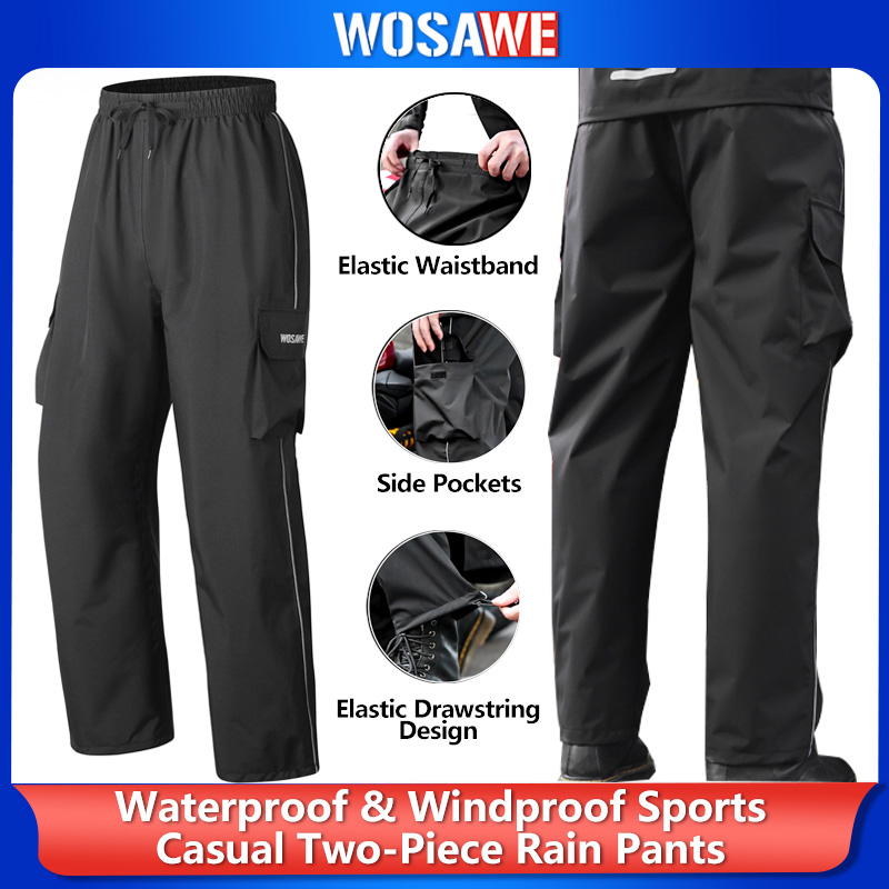 Fishing Rain Suit - WOSAWE Waterproof Rain Pants with Shoe