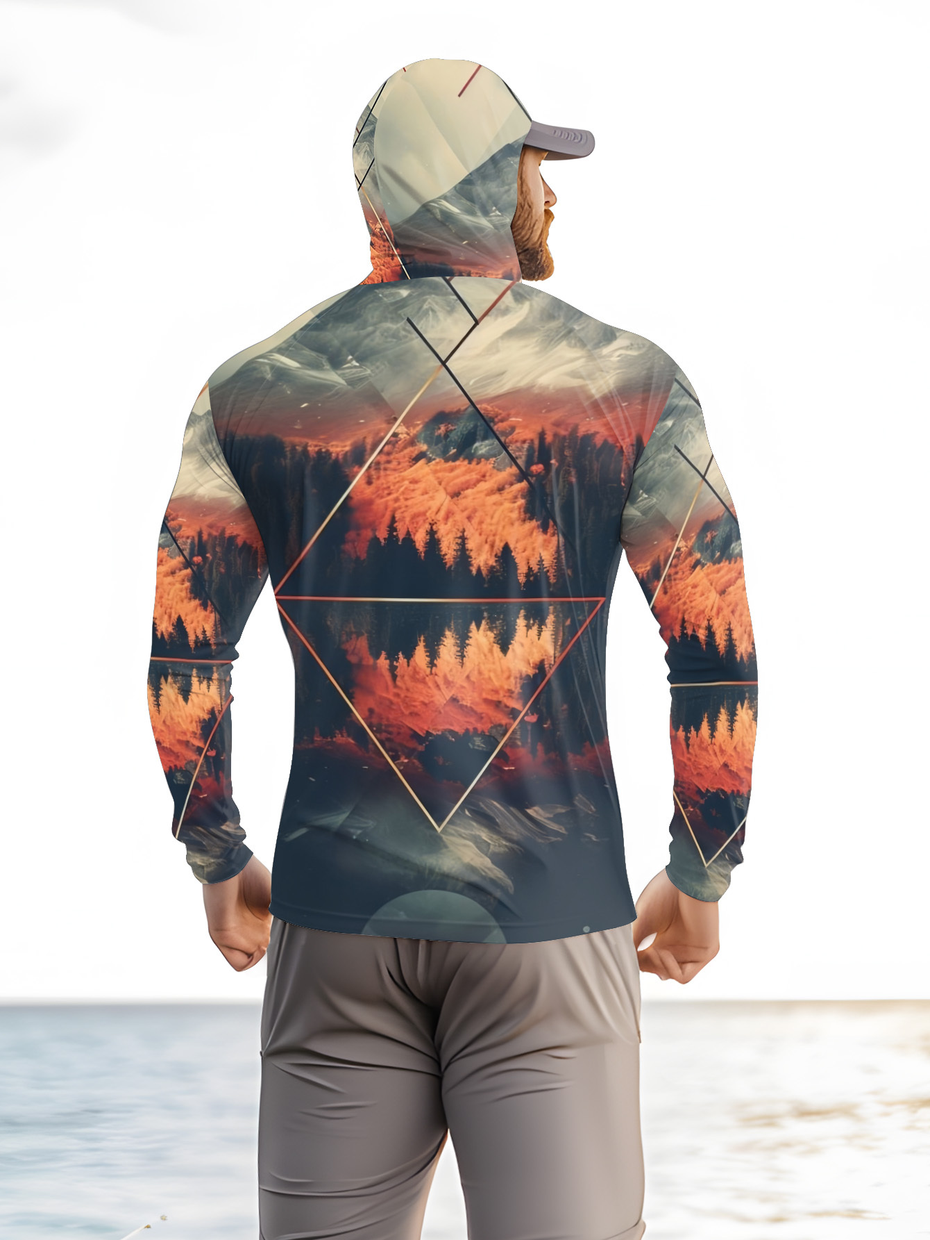 Outdoor Men's Fishing Hoodie B - Fishing Mask Sun Protection ulasan dan harga