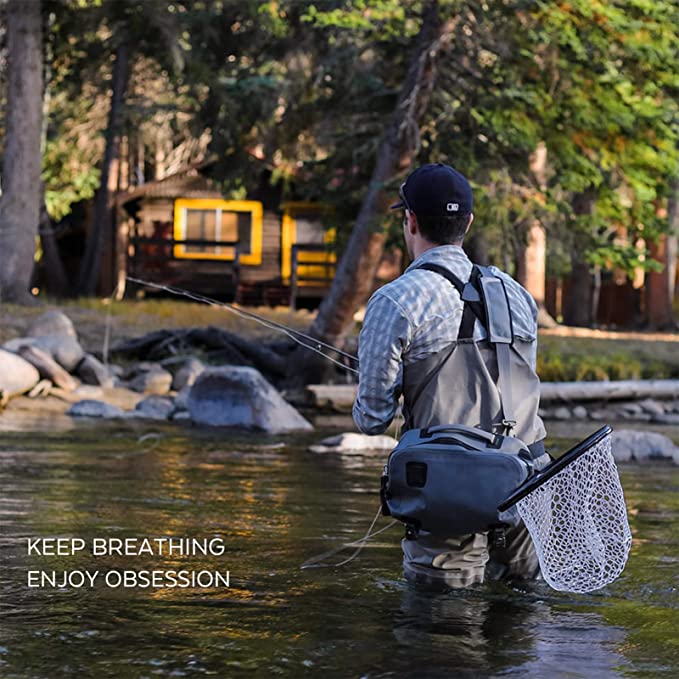 Men's Fly Fishing Waders Three - Fishing Pants Waterproof ulasan dan harga