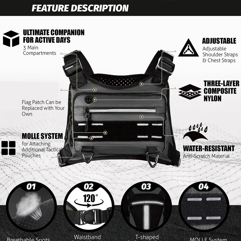 Outdoor Chest Bag For Men Fron - Fishing Vest ulasan dan harga