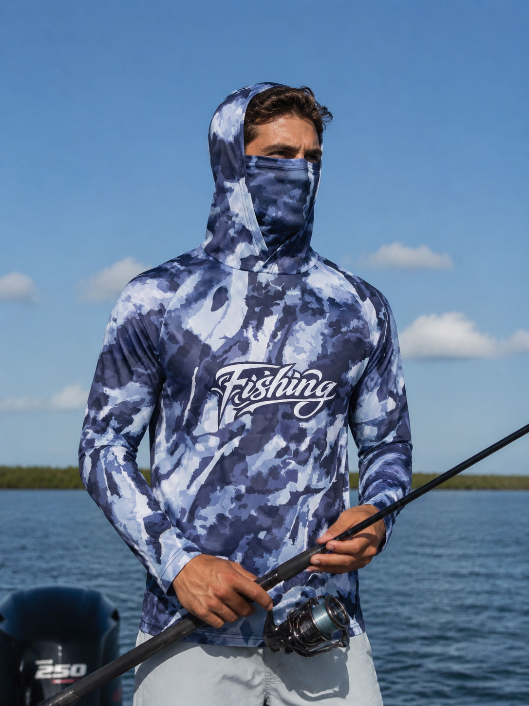 Fishing Shirt Hooded Men Fishi - Fishing Mask Sun Protection ulasan dan harga