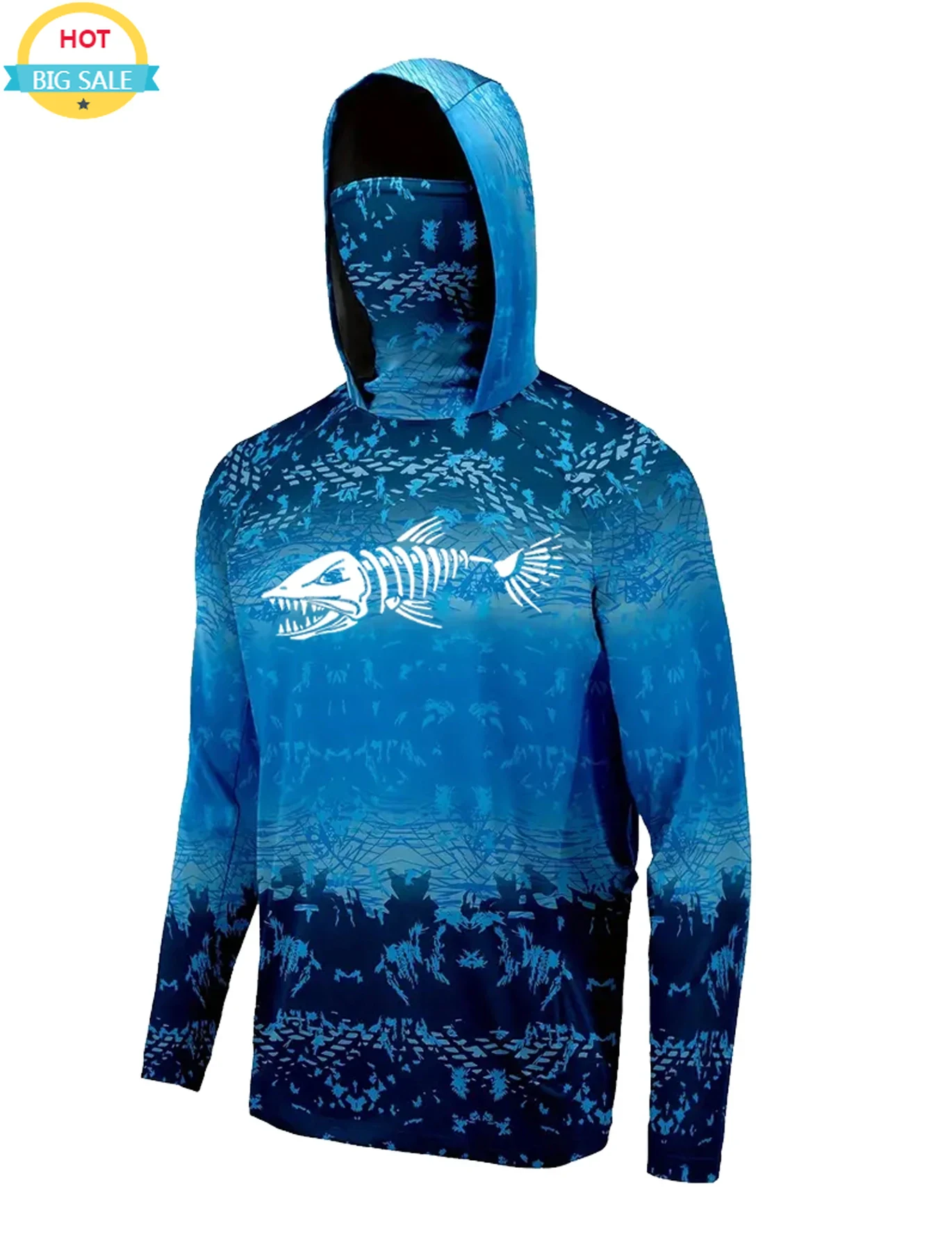 UPF 50+ Hooded Fishing Clothes - Fishing Mask Sun Protection ulasan dan harga